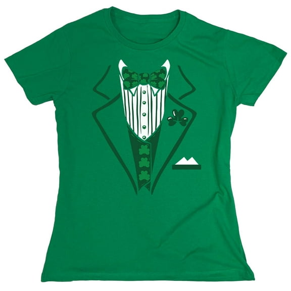 Irish Tuxedo Sarcastic Humor Novelty Funny Women's Casual Tees