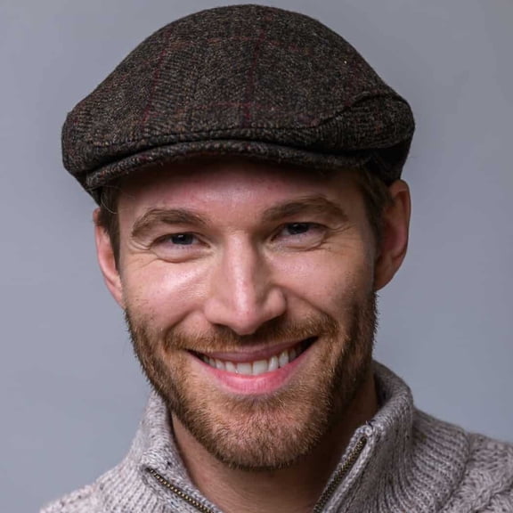 Irish Tweed Trinity Flat Cap, Dark Brown, XX-Large