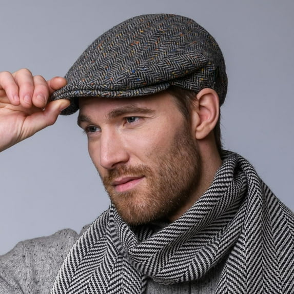 Irish Tweed Trinity Flat Cap, Light Gray, Medium