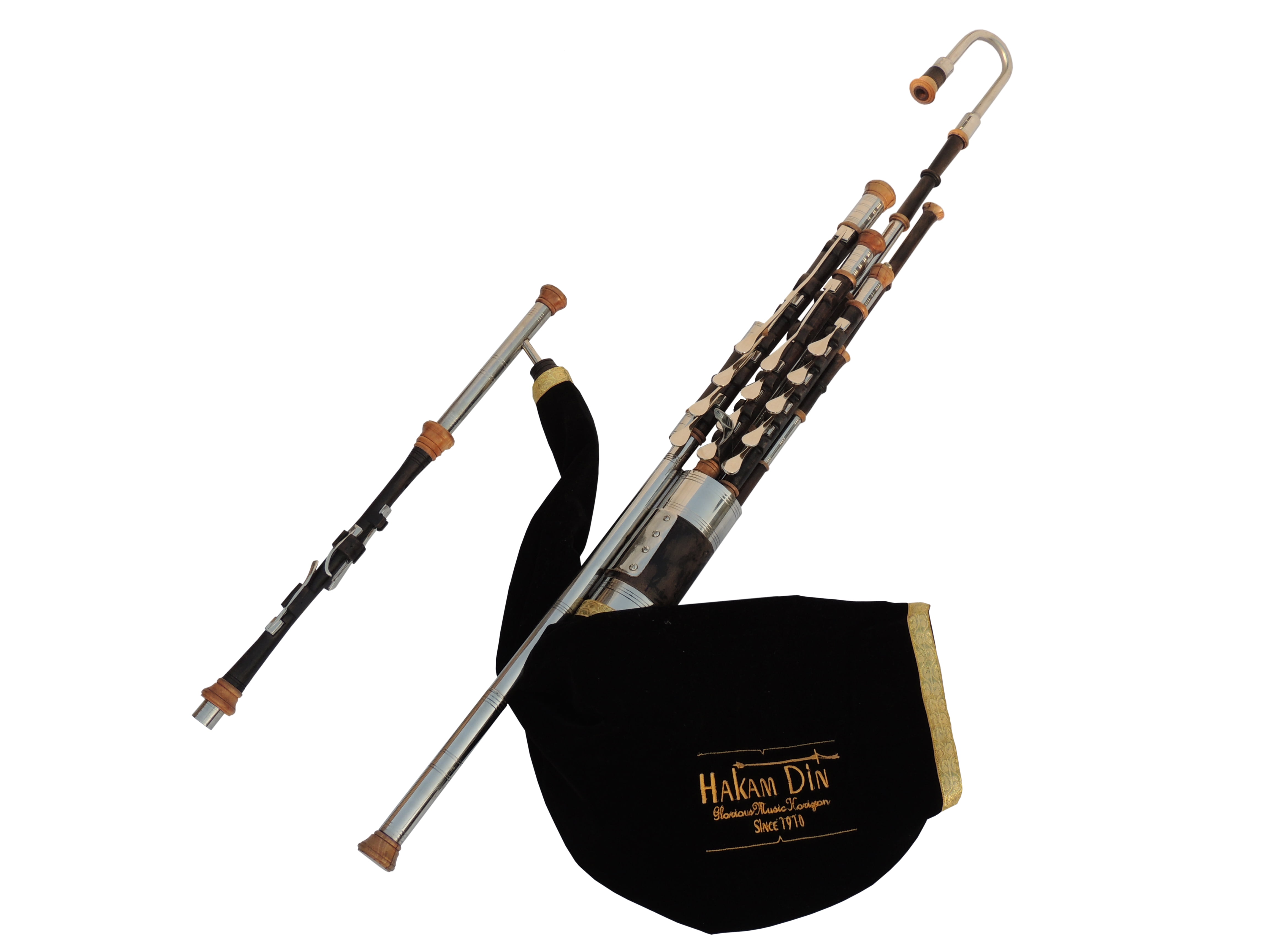 Irish Uilleann Pipes Full Set in D Professional Set of Pipes, Nickle