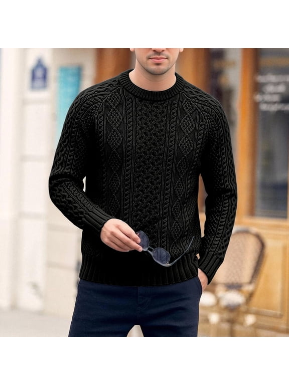 Irish Unisex Cable Knit Crew Neck Wool Sweater