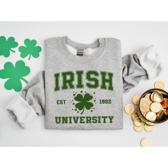 Irish University Sweatshirt, Love St Patrick's Day Sweatshirt, Cute St Patrick's Day Tee, Patrick's Green Sweatshirt, So Luckin' Boujee 1650913948