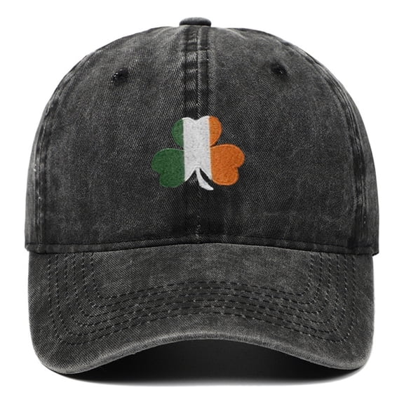 Irish Vintage Baseball Cap, Embroidered Shamrock Cotton Adjustable Dad Hat for Men and Women, Distressed Street Fashion Unisex Retro Cap