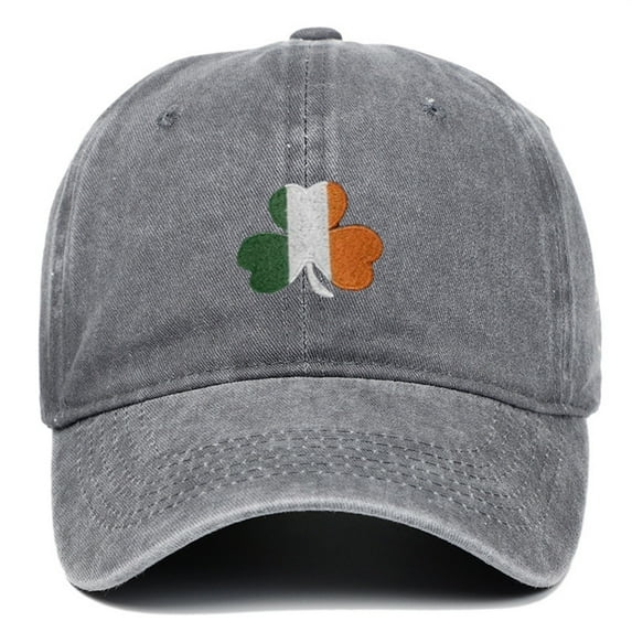 Irish Vintage Baseball Cap, Embroidered Shamrock Cotton Adjustable Dad Hat for Men and Women, Distressed Street Fashion Unisex Retro Cap
