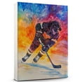 thumbnail image 1 of Irish Water Spaniel Dog Stretched Canvas Size 8x12 – Ice Hockey Theme Dog Art for Wall, Irish Water Spaniel Dog Playing Ice Hockey Wall Art, Dog Lover Canvas Decor, 1 of 5