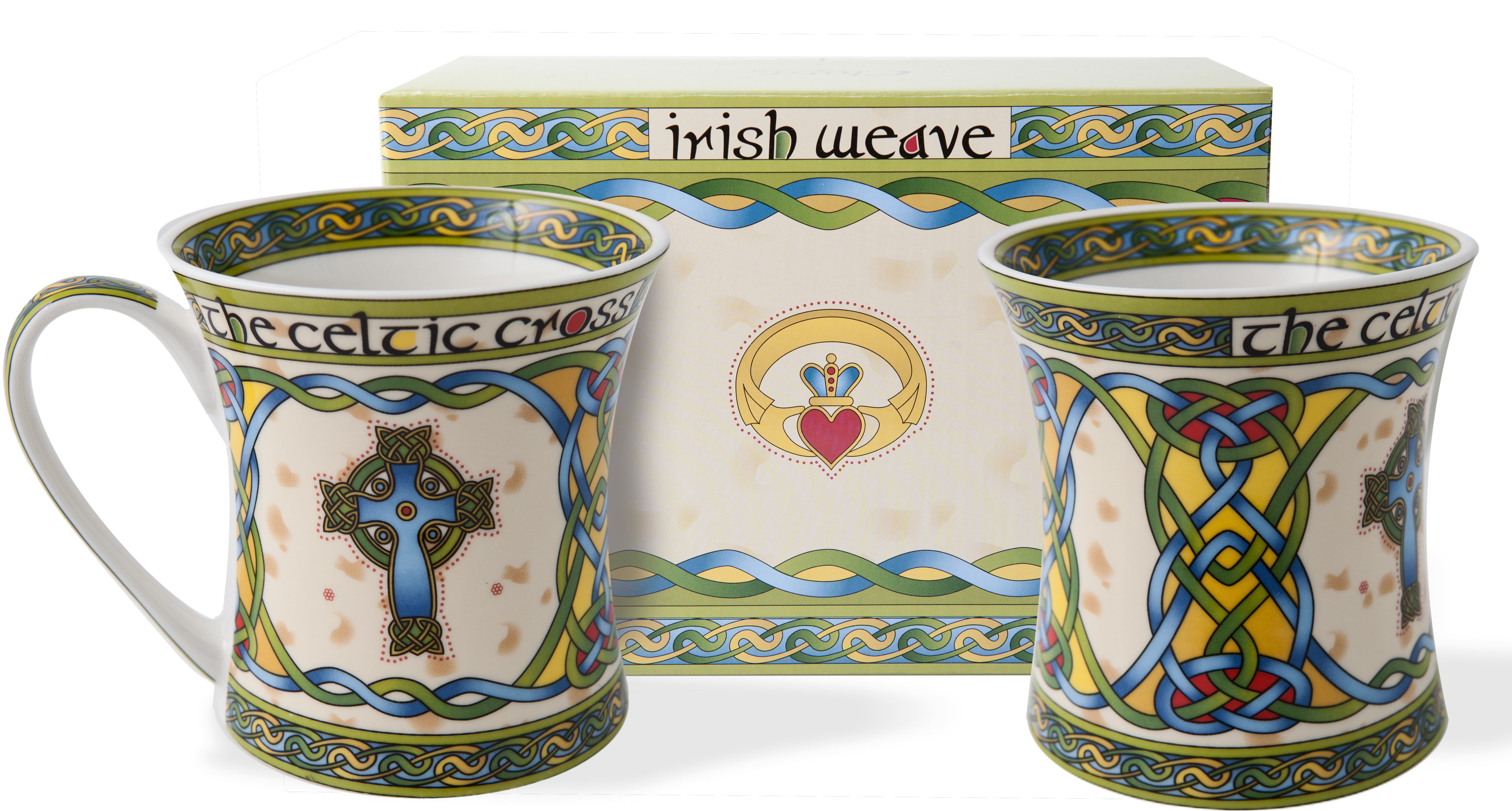 Royal Tara Irish Celtic High Cross Coffee/Tea Mugs, Set of 2, Bone China,  325ml/11 fl oz - Walmart.com