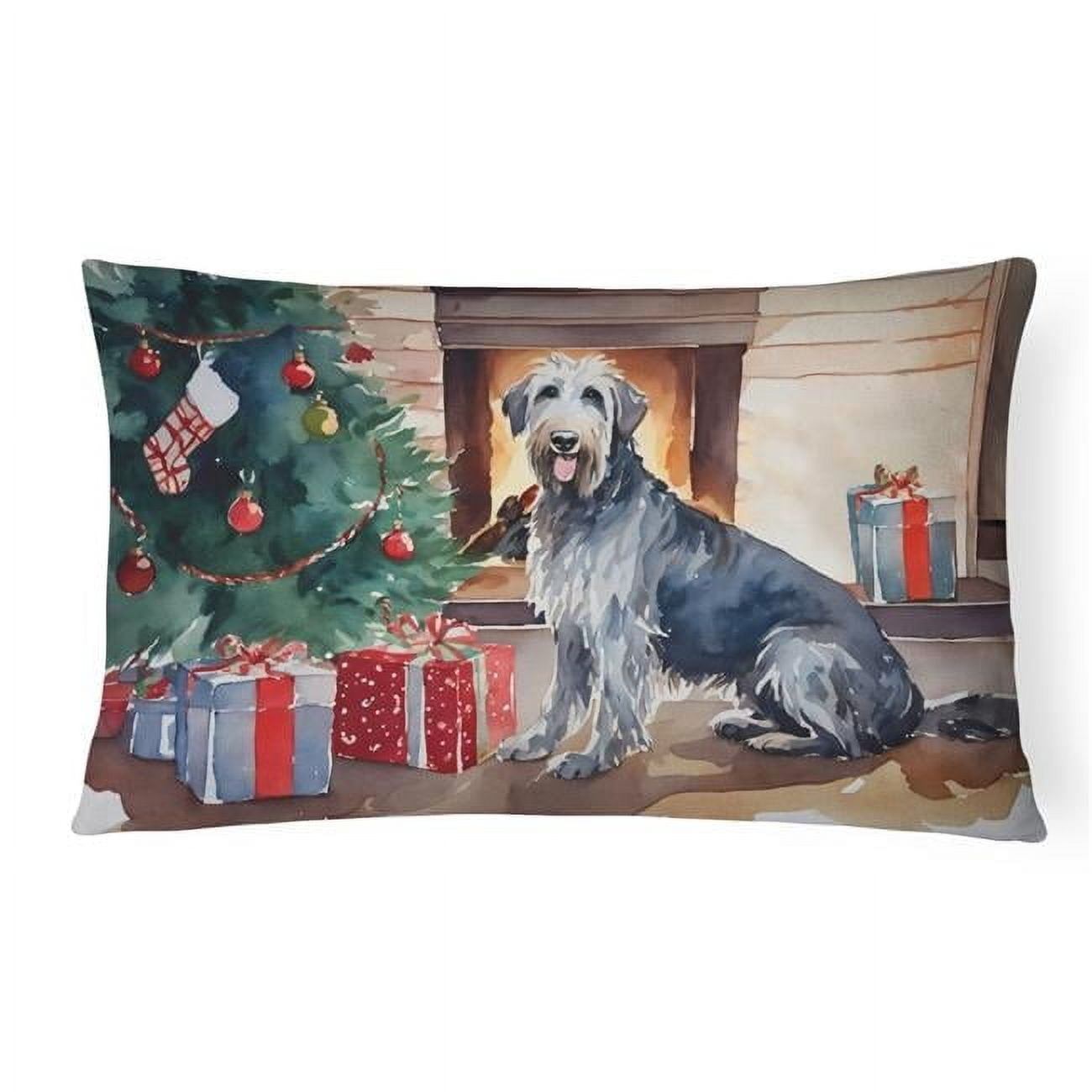Irish Wolfhound Cozy Christmas Throw Pillow 12 in x 16 in
