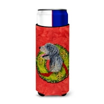 Irish Wolfhound Cristmas Wreath Ultra Hugger for slim cans