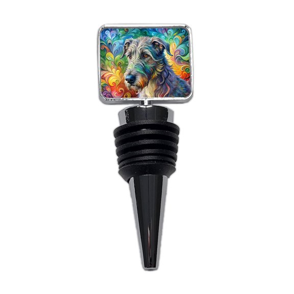 Irish Wolfhound Dog Abstract Art Wine Bottle Stopper Cap Plug