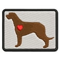 thumbnail image 1 of Irish Wolfhound Dog with Heart Applique Multi-Color Embroidered Iron-On Patch - 3.5 Inch Large, 1 of 5