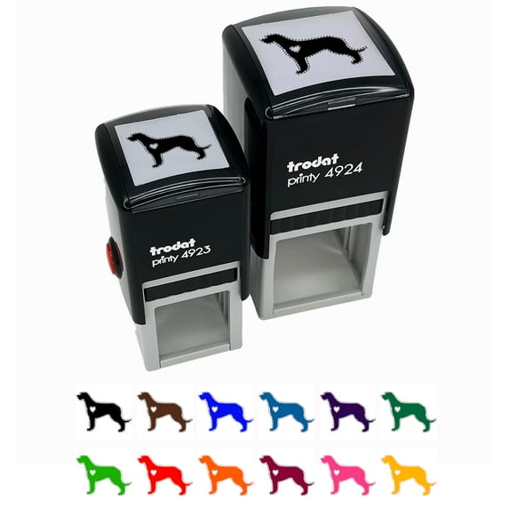 Irish Wolfhound Dog with Heart Self-Inking Rubber Stamp Ink Stamper - Fuchsia Ink - Small 1 Inch