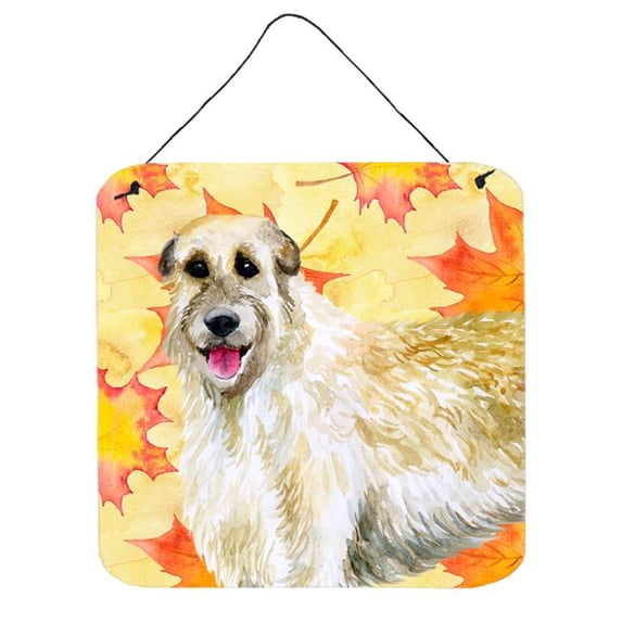 Irish Wolfhound Fall Wall or Door Hanging Prints, 6 x 6 in.