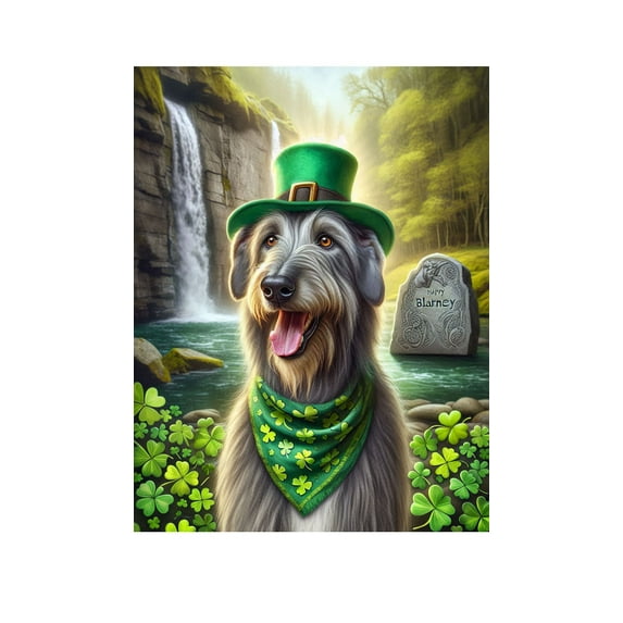 Irish Wolfhound Grey - Best of Breed DCR Saint Patricks Day Garden Flag