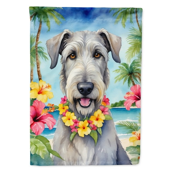 Irish Wolfhound Luau House Flag