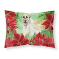 thumbnail image 1 of Irish Wolfhound Poinsettas Fabric Standard Pillowcase, 1 of 2
