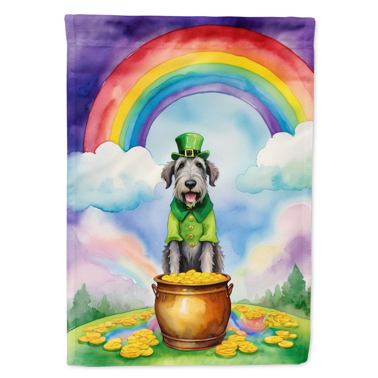 Irish Wolfhound St Patrick's Day Garden Flag 11.25 in x 15.5 in