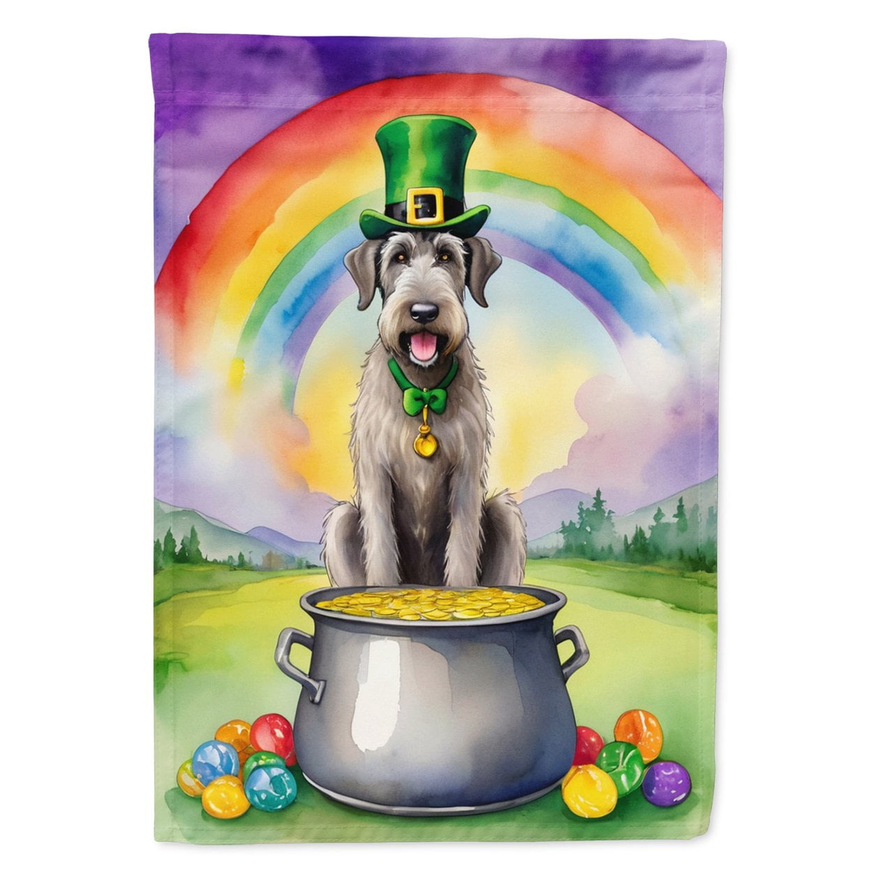 Irish Wolfhound St Patrick's Day Garden Flag 11.25 in x 15.5 in