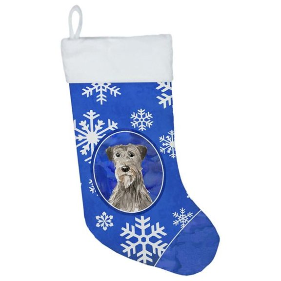 Irish Wolfhound Winter Snowflakes Christmas Stocking