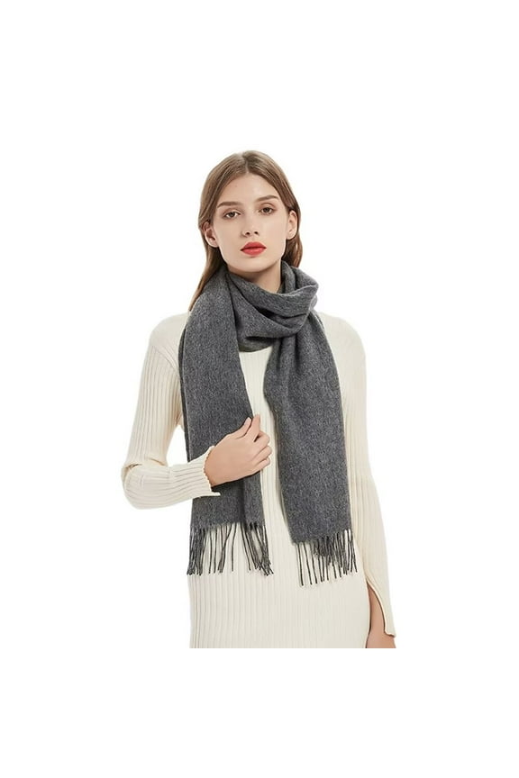 Irish Wool Herringbone Fringed Killarney Scarf, Made in Ireland 100% Wool 72x12inch