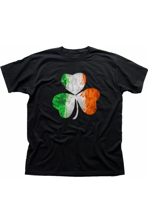 Irish lucky Clover Leaf IRELAND St Patrick's black cotton t-shirt 9304 size 4XL