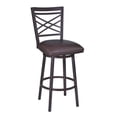 thumbnail image 1 of Irma 30 Inch Vegan Faux Leather Bar Stool, Cross Back, Swivel, Metal, Brown-Saltoro Sherpi, 1 of 5