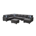 thumbnail image 1 of Set of 8 Iron Gray Home Furniture Irma Modular Sectional Sofa Chaise with Ottoman, 12.5', 1 of 3