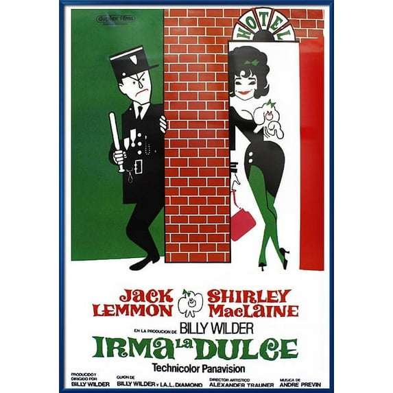 Irma La Douce - Framed Spanish Movie Poster) (Metallic Blue Plastic Frame)