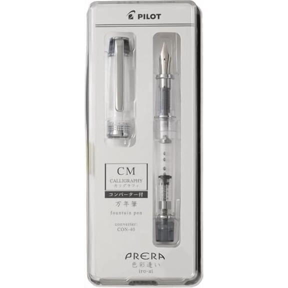 Iro-Ai Pilot Fountain Pen Transparent Black Calligraphy Nib P-FPR-1-TB-CM With Original Stylus Ballpoint Touch Pen$$Office