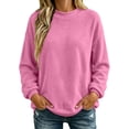 thumbnail image 1 of Iroehba Fleece Womens Tops Solid Reversible Long Sleeve Mock Neck Sweatshirt, with Regular Cut and Drop Shoulder, Dressy Casual and Stylish, 1 of 9