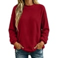thumbnail image 1 of Iroehba Fleece Womens Tops Solid Reversible Long Sleeve Mock Neck Sweatshirt, with Regular Cut and Drop Shoulder, Dressy Casual and Stylish, 1 of 9