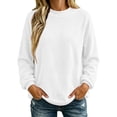 thumbnail image 1 of Iroehba Fleece Womens Tops Solid Reversible Long Sleeve Mock Neck Sweatshirt, with Regular Cut and Drop Shoulder, Dressy Casual and Stylish, 1 of 9