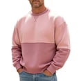 thumbnail image 1 of Iroehba Men's Sweatshirts Color-block Crew Neck Relaxed Cut Drop Shoulder Long Sleeve Pullover Top, Clean Versatile Stylish Practical Daily Outfit, 1 of 5