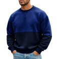 thumbnail image 1 of Iroehba Men's Sweatshirts Color-block Crew Neck Relaxed Cut Drop Shoulder Long Sleeve Pullover Top, Clean Versatile Stylish Practical Daily Outfit, 1 of 5
