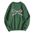thumbnail image 1 of Iroehba Sweatshirt for Women Printed Crew Neck Pullover Long Sleeve Bow Print Relaxed Cut Soft Comfy Casual Tops, 1 of 4