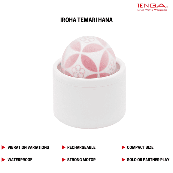 Iroha By TENGA Temari Hana Rechargeable Palm Sized Powerful Vibrator for Clitoral Vibration