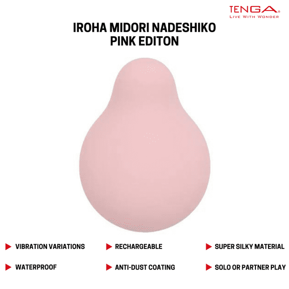 Iroha Midori Nadeshiko Pink Female Waterproof Rechargeable Clit Vibrator w/Charger