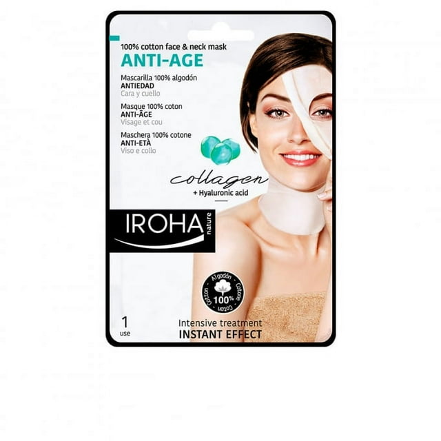 Iroha Nature AntiAge Cotton Face and Neck Mask with Collagen 1 Unit
