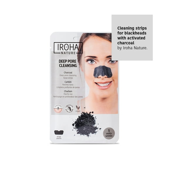 Iroha Nature, Cleansing strips for blackheads with Activated Charcoal (5 pieces)