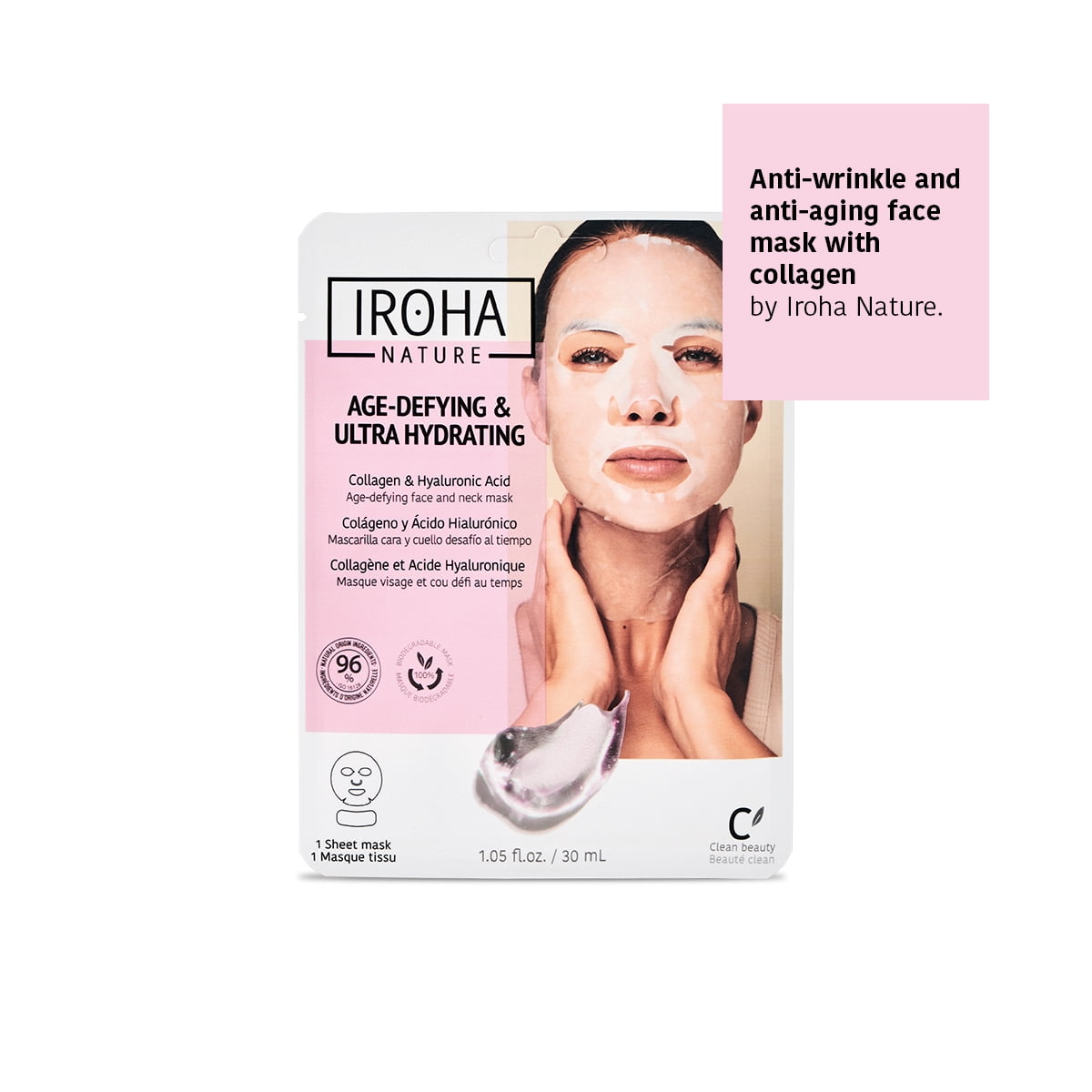 Iroha Nature, Collagen Skin Care Sheet Mask (1 Piece