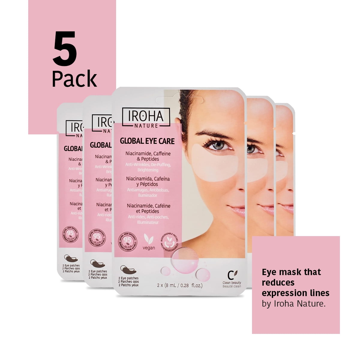 Iroha Nature Eye Mask, Reduces Wrinkles, Baggy Eyes and Puffiness