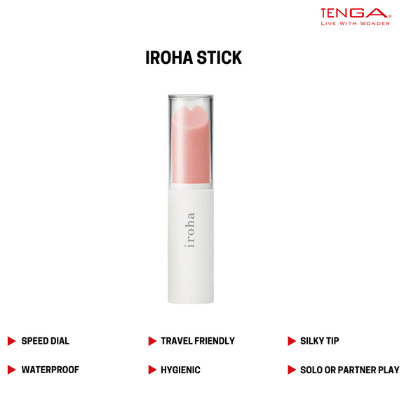 Iroha Stick by TENGA Light Pink - White Battery Powered Discreet Bullet Vibrator for Clitoris