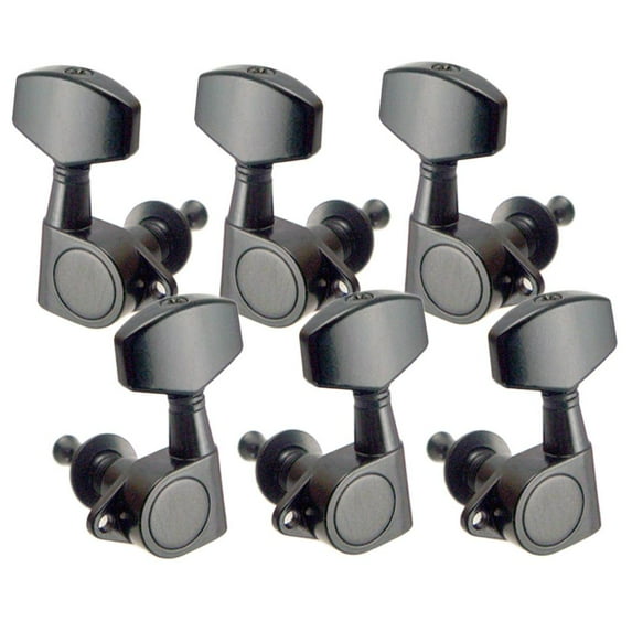 Iron 3x Left + 3x Right Square Full Closed Tuning Pegs Tuning Keys Black For Acoustic Guitar Parts