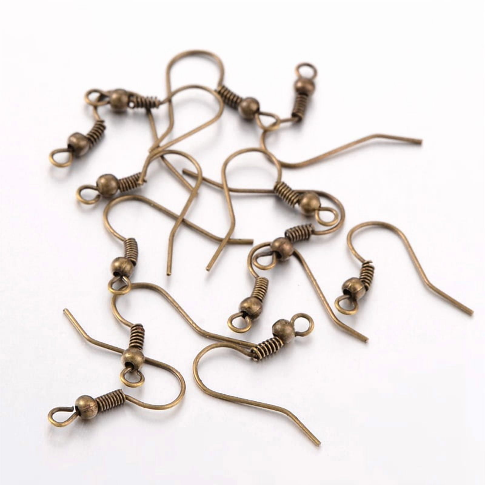 Iron 5000 pc Iron Earring Hooks Ear Wire with Horizontal Loop Cadmium Free & Nickel Free & Lead Free Bronze 17~19x0.8mm Hole: 2mm 22 Gauge Pin: 0.6mm