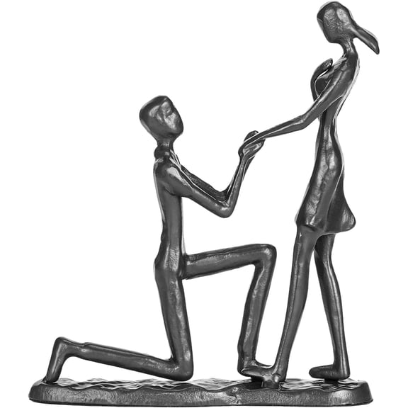 Iron 6th Anniversary Wedding Gifts, Handcrafted Iron Sculpture Staute Ornament Figurine for Couples Romantic Figurines, Proposal Gifts Wedding Decor