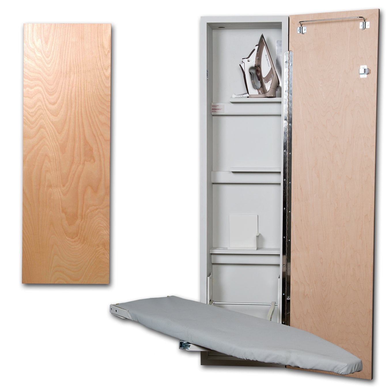 Cool Gray Premium Swivel Non-Electric Ironing Center with Raised White Door