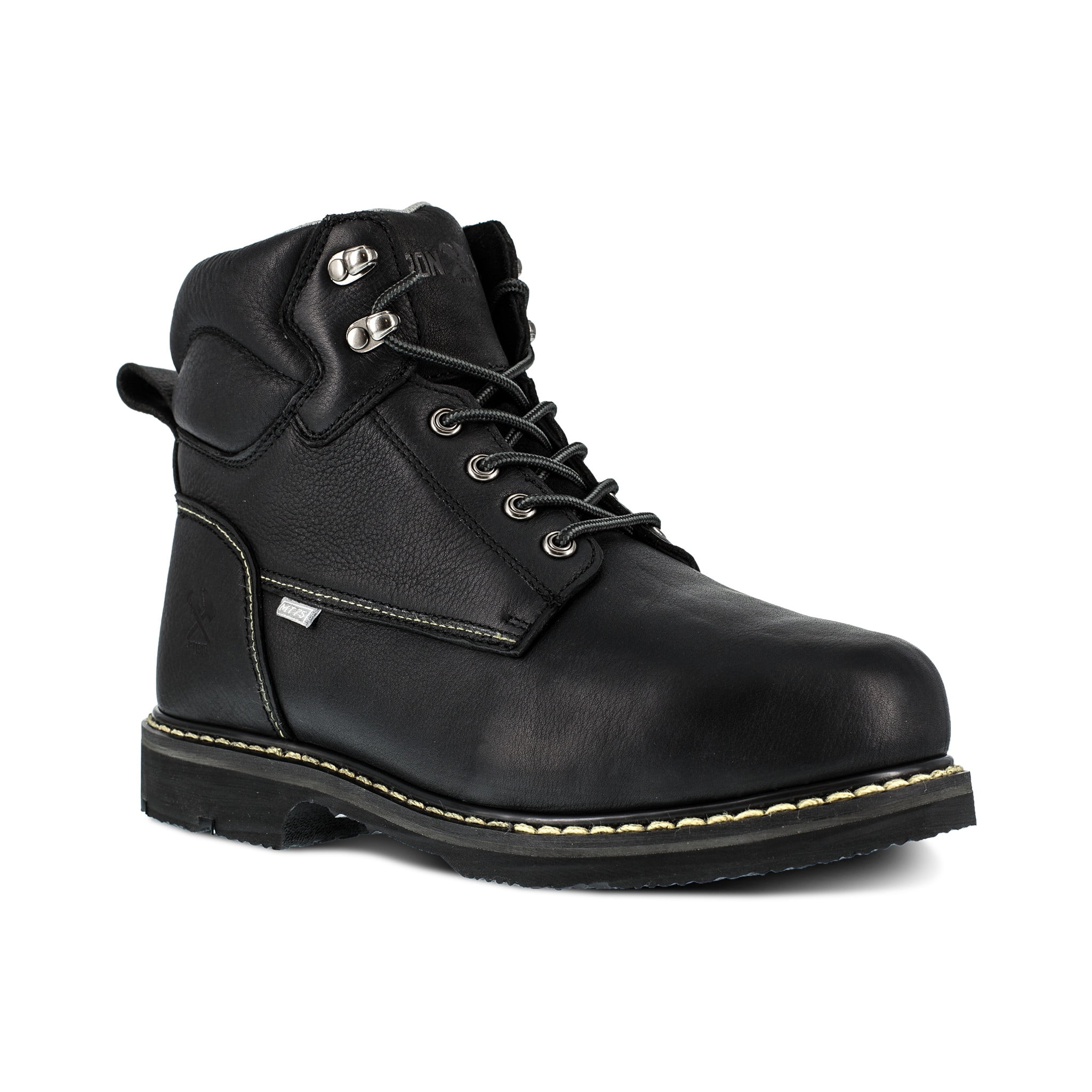 Iron Age mens black boots Iron Age Mens Black Leather 6in Sport Boots Ground Finish  main image 4