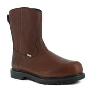 حذاء عمل Wellington Brown للرجال من Iron Age Hauler Flex-Met Internal Met Guard Composite Toe 10 Side Zipper