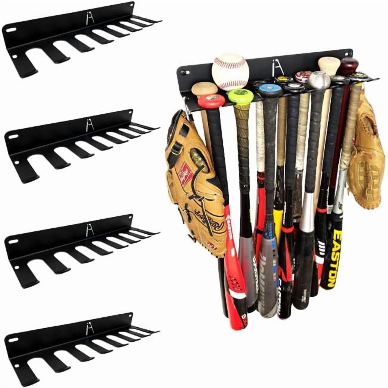 Iron American XLBATRACK4PK 6.75 x 4.3 x 2 in. Wall Mounted Baseball Bat ...