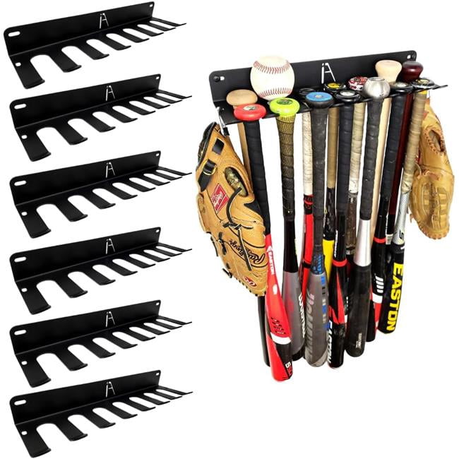 Iron American XLBATRACK6PK 6.75 x 4.3 x 2 in. Wall Mounted Baseball Bat ...