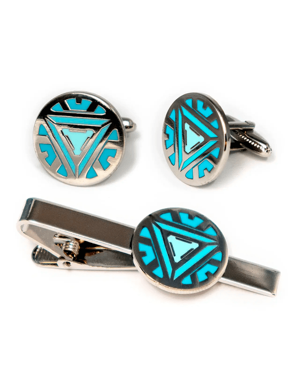 Iron Arc Reactor Cufflinks, Ironman Tie Clip, Groomsmen Jewelry, Man Wedding Gifts